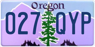 OR license plate 027QYP