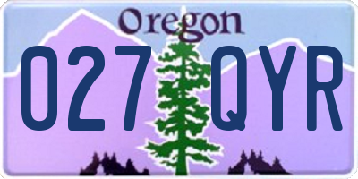 OR license plate 027QYR