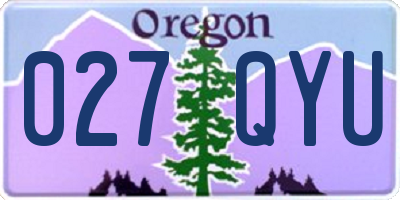 OR license plate 027QYU