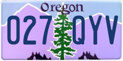 OR license plate 027QYV