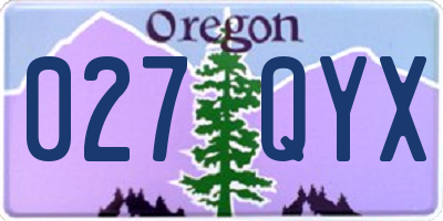 OR license plate 027QYX