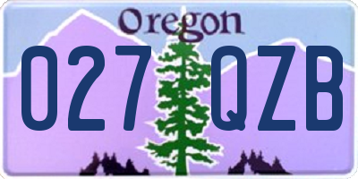 OR license plate 027QZB