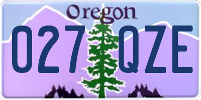 OR license plate 027QZE