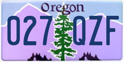 OR license plate 027QZF