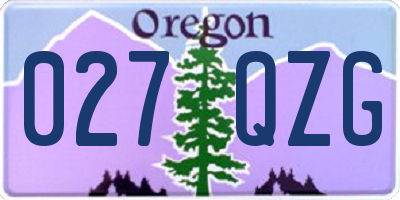OR license plate 027QZG