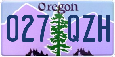 OR license plate 027QZH