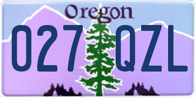 OR license plate 027QZL