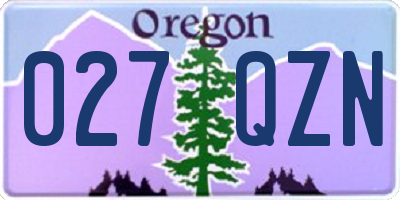 OR license plate 027QZN
