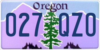 OR license plate 027QZO