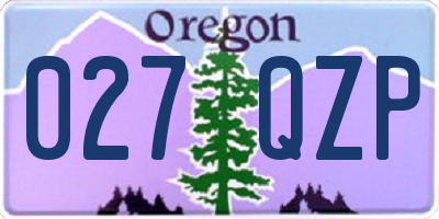 OR license plate 027QZP