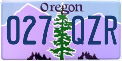 OR license plate 027QZR