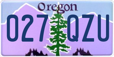 OR license plate 027QZU