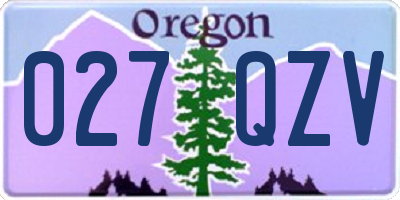 OR license plate 027QZV