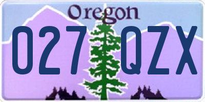 OR license plate 027QZX
