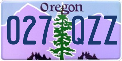 OR license plate 027QZZ