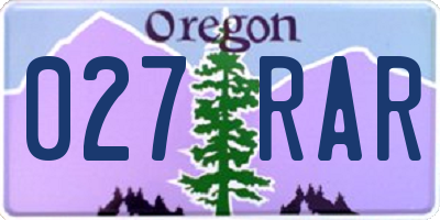 OR license plate 027RAR