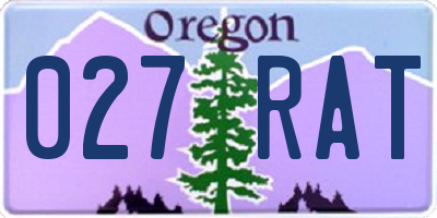 OR license plate 027RAT