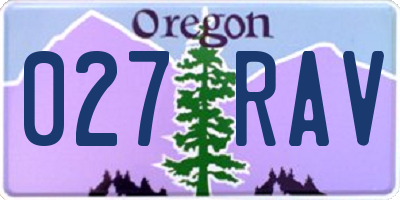 OR license plate 027RAV