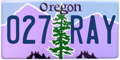 OR license plate 027RAY