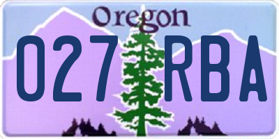 OR license plate 027RBA