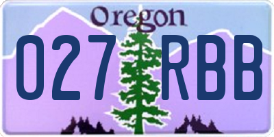 OR license plate 027RBB