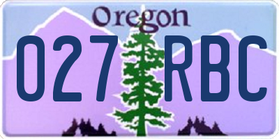 OR license plate 027RBC