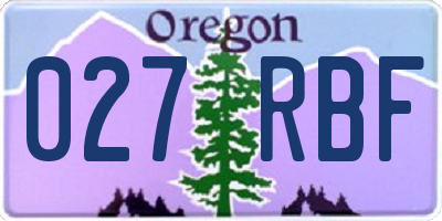 OR license plate 027RBF