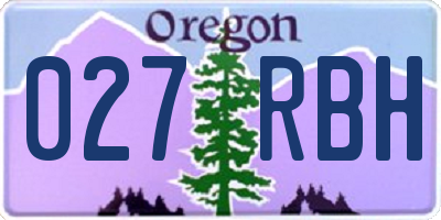 OR license plate 027RBH