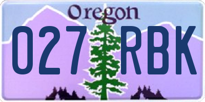 OR license plate 027RBK