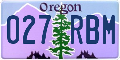 OR license plate 027RBM