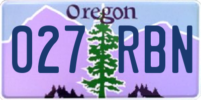 OR license plate 027RBN