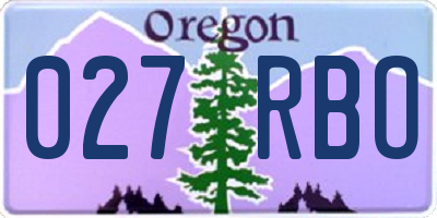 OR license plate 027RBO