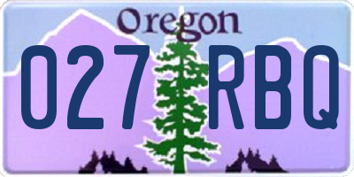 OR license plate 027RBQ