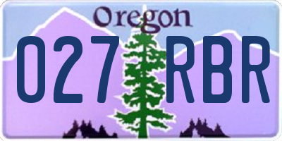 OR license plate 027RBR