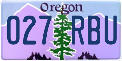 OR license plate 027RBU