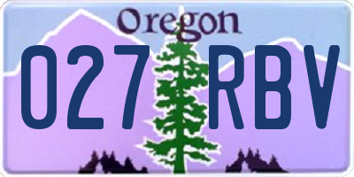 OR license plate 027RBV
