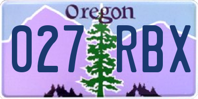 OR license plate 027RBX