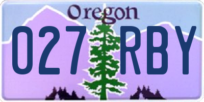 OR license plate 027RBY
