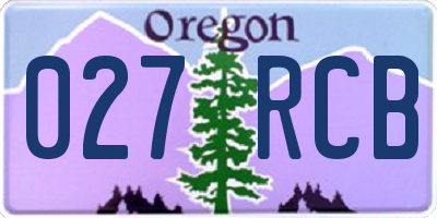 OR license plate 027RCB