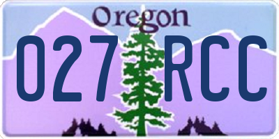 OR license plate 027RCC