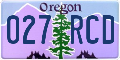 OR license plate 027RCD