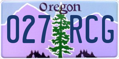 OR license plate 027RCG