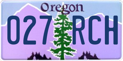 OR license plate 027RCH