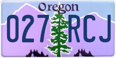 OR license plate 027RCJ