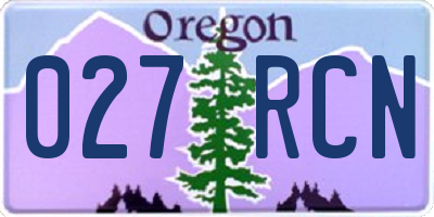 OR license plate 027RCN