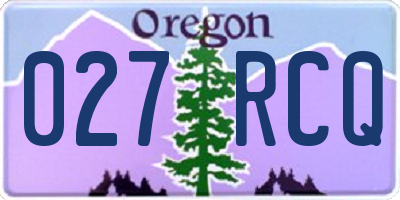 OR license plate 027RCQ