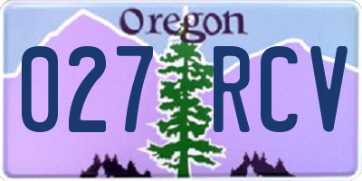 OR license plate 027RCV