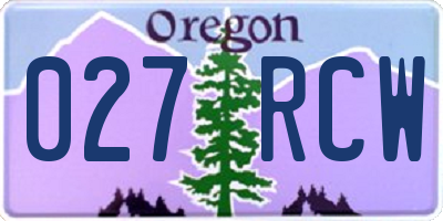 OR license plate 027RCW