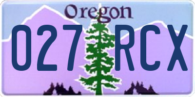 OR license plate 027RCX