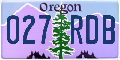 OR license plate 027RDB